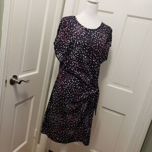 Original By Nicole Miller Colorful Knit Dress Size Large, Purple & Black